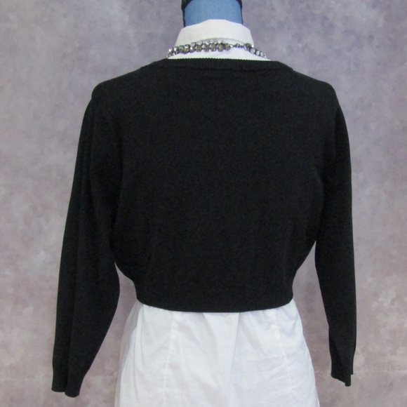 NEW i.e. Black Silk Blend Cardigan Size L - Picture 3 of 5